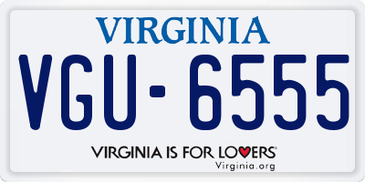 VA license plate VGU6555