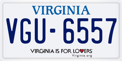 VA license plate VGU6557
