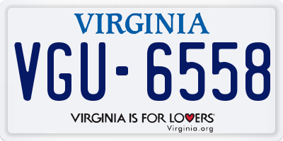VA license plate VGU6558