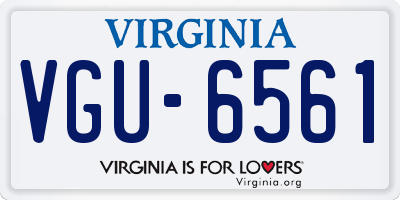 VA license plate VGU6561
