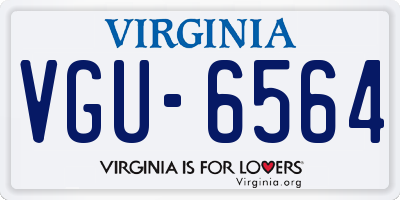 VA license plate VGU6564