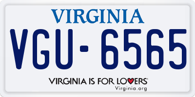 VA license plate VGU6565
