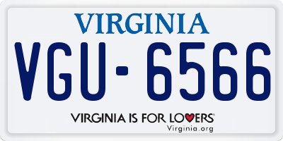VA license plate VGU6566