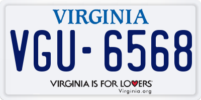VA license plate VGU6568