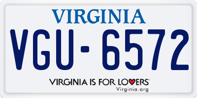 VA license plate VGU6572