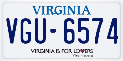 VA license plate VGU6574