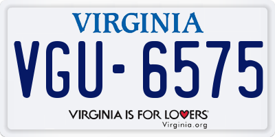 VA license plate VGU6575