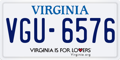 VA license plate VGU6576