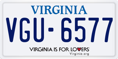 VA license plate VGU6577