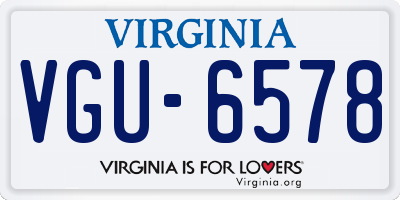 VA license plate VGU6578
