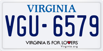VA license plate VGU6579