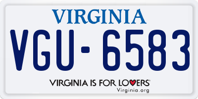 VA license plate VGU6583