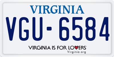 VA license plate VGU6584