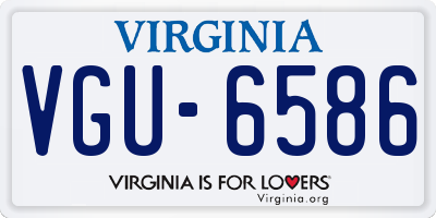 VA license plate VGU6586