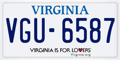 VA license plate VGU6587
