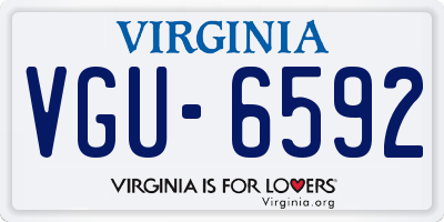 VA license plate VGU6592
