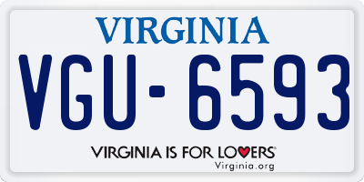 VA license plate VGU6593
