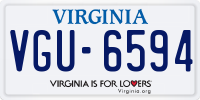 VA license plate VGU6594
