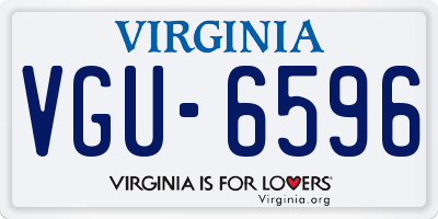VA license plate VGU6596