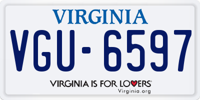 VA license plate VGU6597