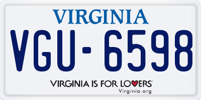 VA license plate VGU6598