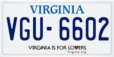 VA license plate VGU6602