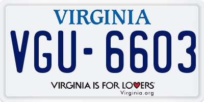 VA license plate VGU6603