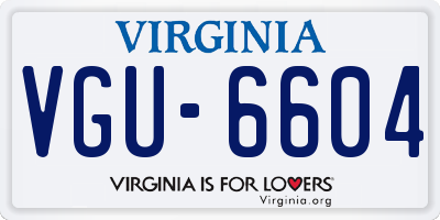 VA license plate VGU6604
