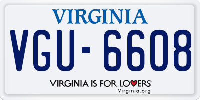 VA license plate VGU6608