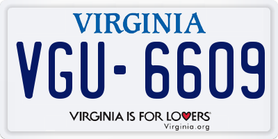VA license plate VGU6609