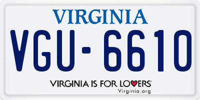 VA license plate VGU6610
