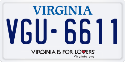 VA license plate VGU6611