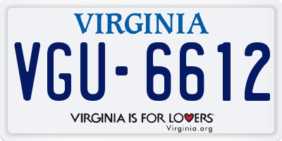 VA license plate VGU6612
