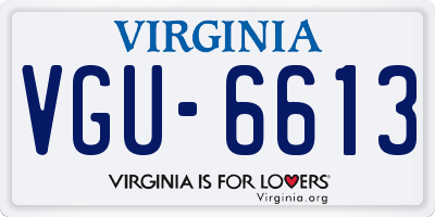 VA license plate VGU6613
