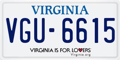 VA license plate VGU6615