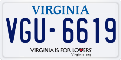 VA license plate VGU6619