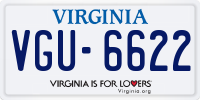 VA license plate VGU6622
