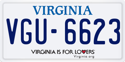 VA license plate VGU6623
