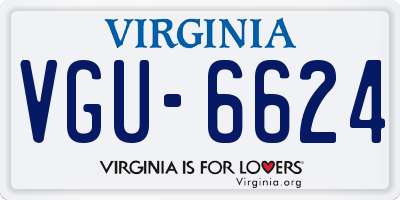 VA license plate VGU6624