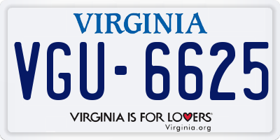 VA license plate VGU6625