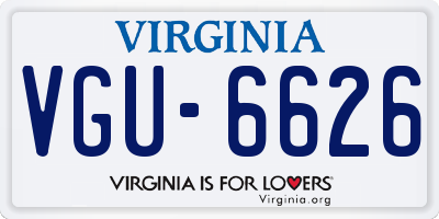 VA license plate VGU6626