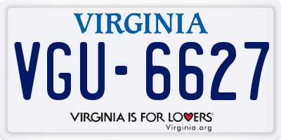VA license plate VGU6627
