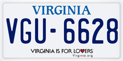 VA license plate VGU6628