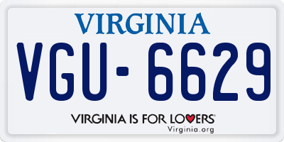 VA license plate VGU6629