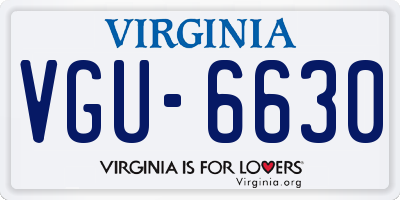 VA license plate VGU6630
