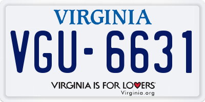 VA license plate VGU6631