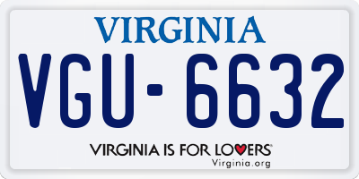 VA license plate VGU6632