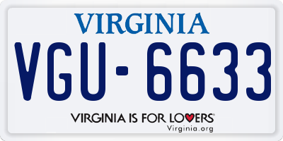 VA license plate VGU6633