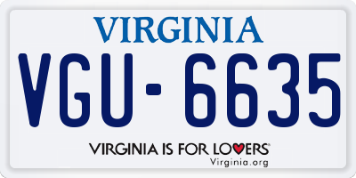 VA license plate VGU6635