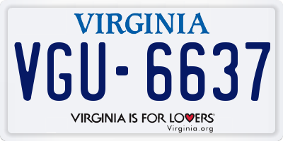 VA license plate VGU6637